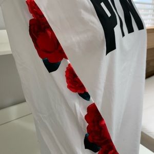 White Long Sleeve Pink